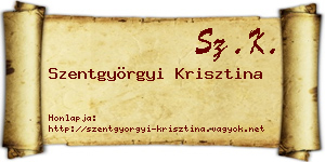 Szentgyörgyi Krisztina névjegykártya