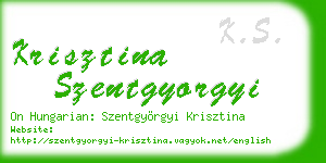 krisztina szentgyorgyi business card