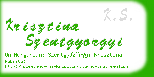 krisztina szentgyorgyi business card